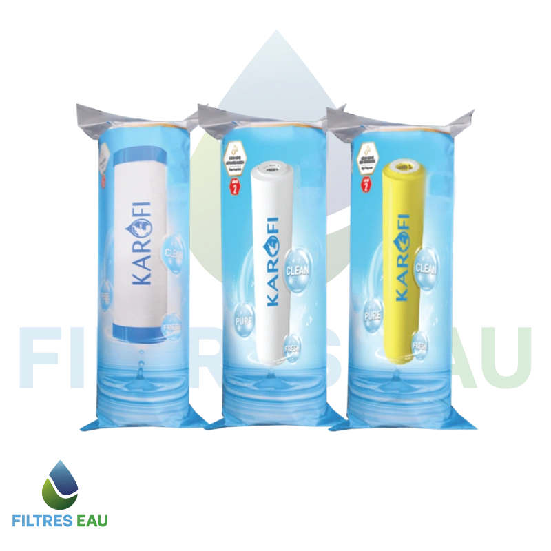 Kit 3 Cartouches de Filtre à eau KAROFI PP-GAC-CTO